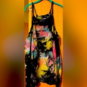 Off the shoulder sweat shirt. Tie dye